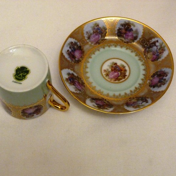 Leni Parbus PP Bavaria Demitasse Cup & Saucer set Gold Trim Germany FOREIGN Mark - Picture 6 of 9